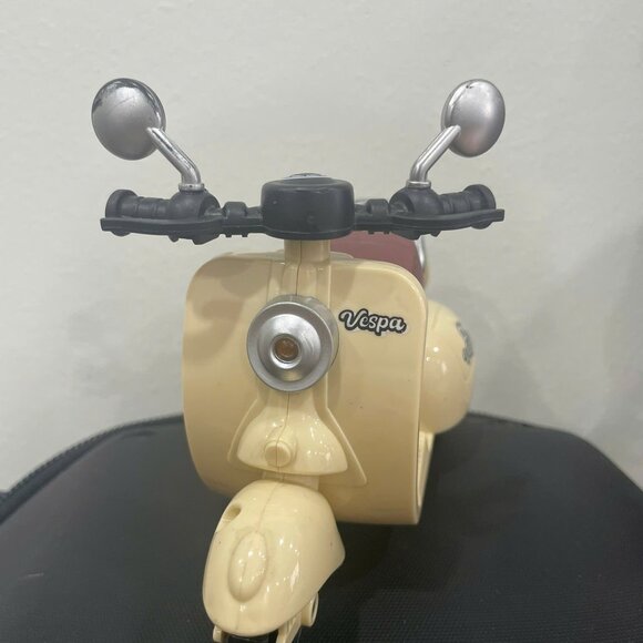 Mini Vespa Scooter Toy | Vintage Style Plastic Toy | Cream Color - Picture 2 of 3